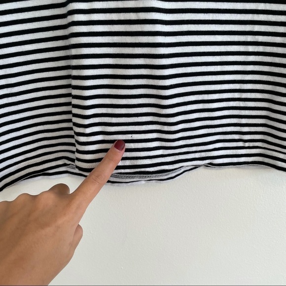 OPENING CEREMONY Intarsia striped ringer tee shirt cotton knit black white XS - Picture 10 of 10